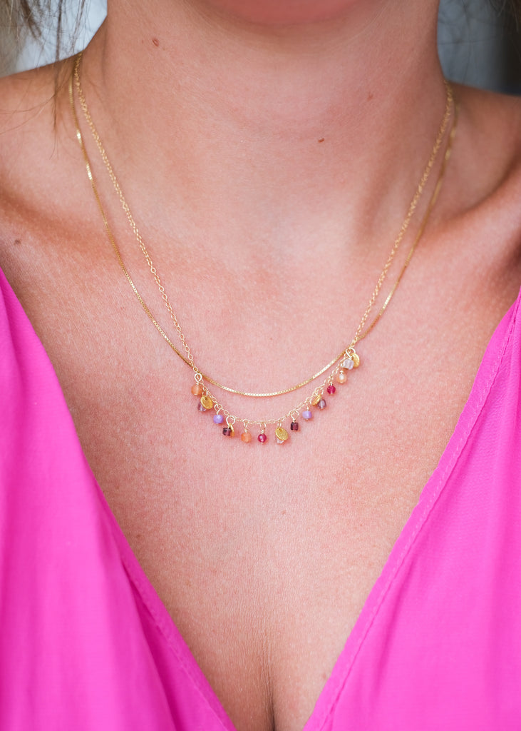 box chain ketting met kraaltjes