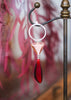 zilveren oorstekers met rode en roze kralen van Muranoglas
