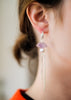 zilveren oorbellen met ruwe amethist en parel