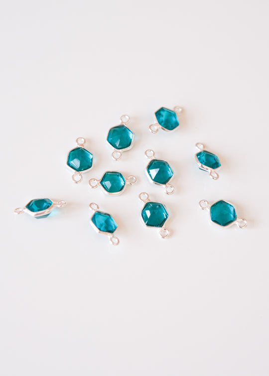 Link hexagon apatiet, zilver