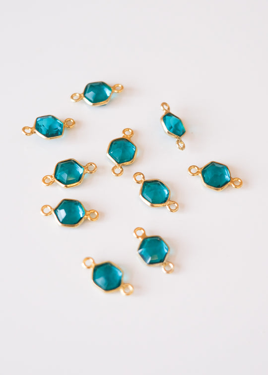 Bedel hexagon apatiet, verguld