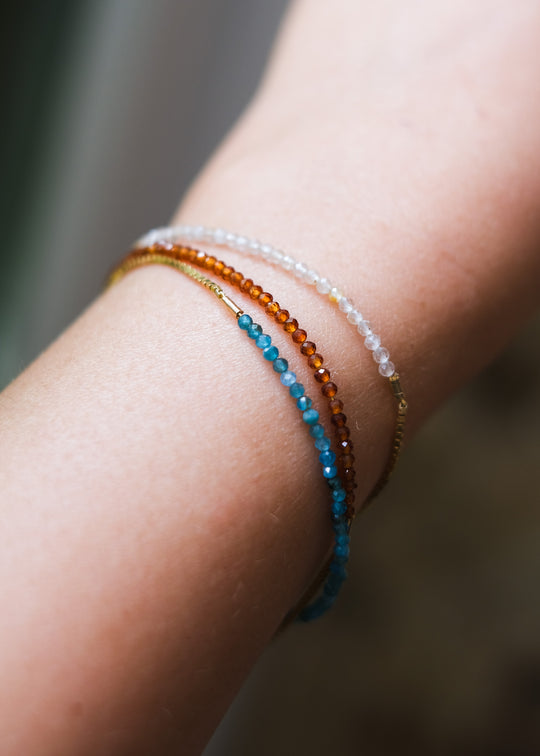 Armbandje met edelstenen en box chain