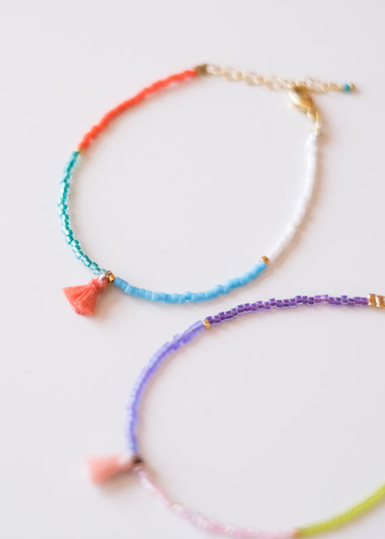 Armbandje met flosj, blauw