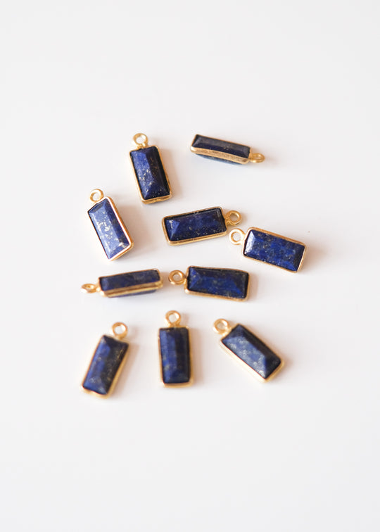 Bedel baguette lapis lazuli, verguld