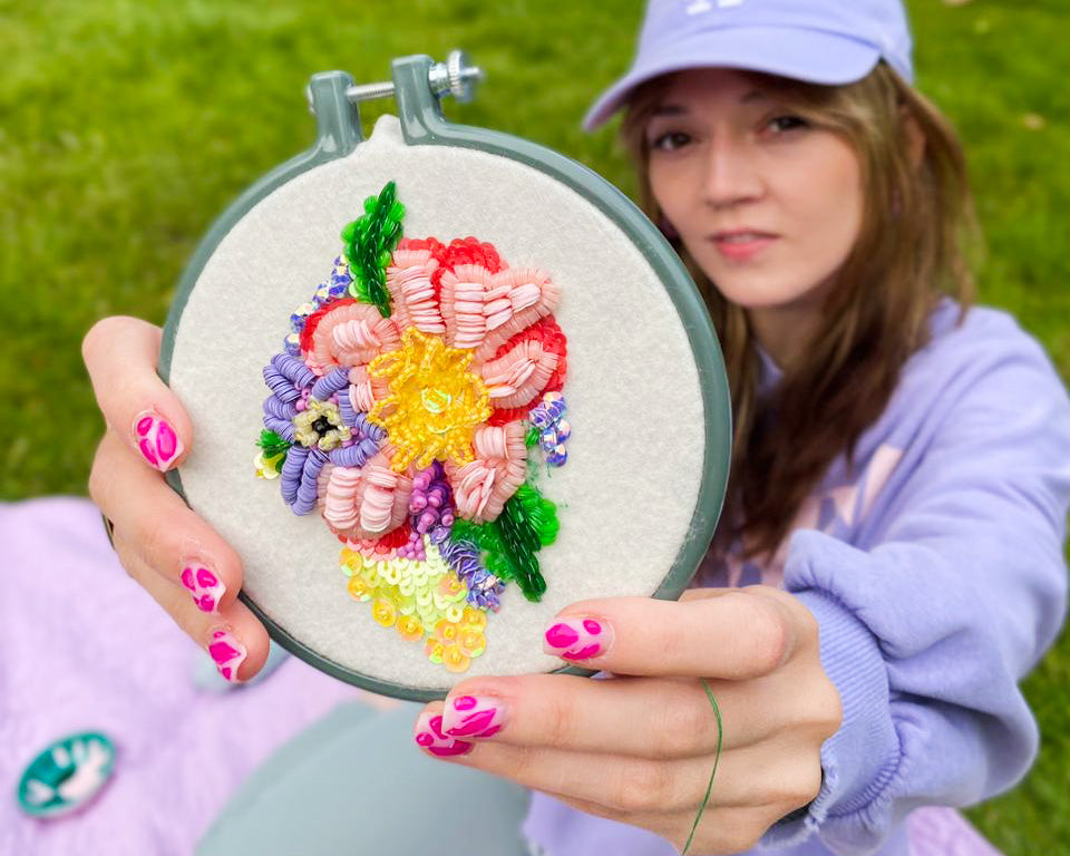 Workshop bloemenpatch borduren