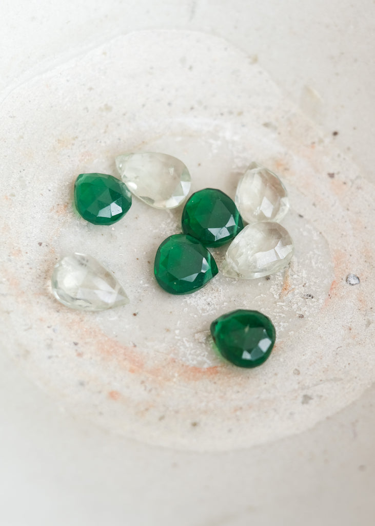 groene edelsteen briolette kralen