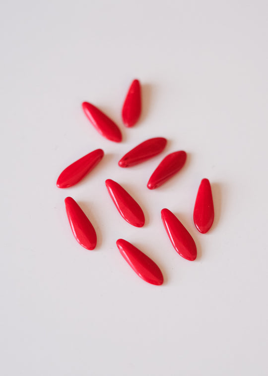 Briolette Tsjechisch glas, rood
