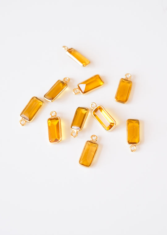 Bedel baguette citrine, verguld