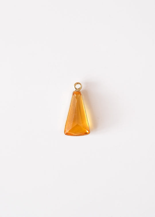 Hanger waaier citrine, verguld
