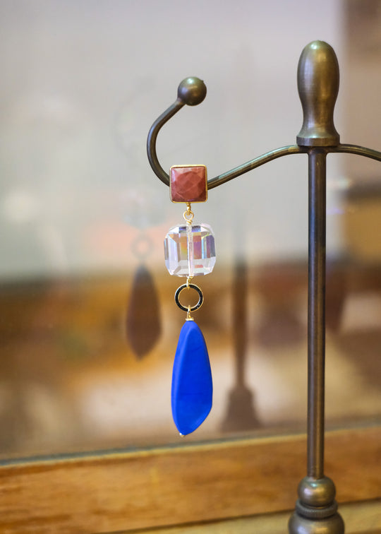 Oorstekers met jaspis en Muranoglas