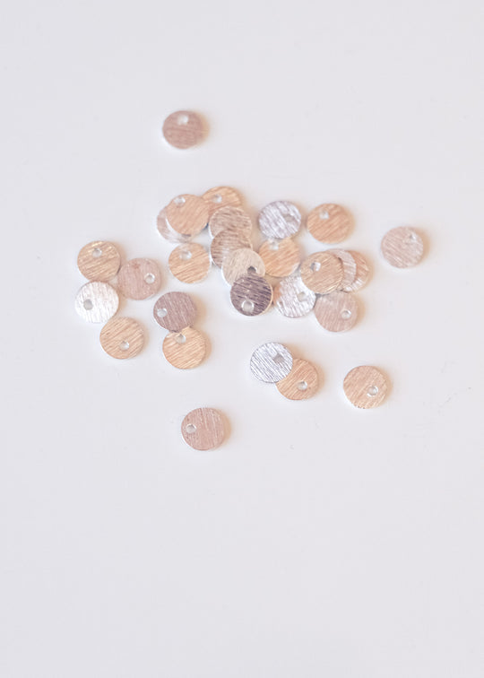 Rond plaatje geborsteld, sterling zilver