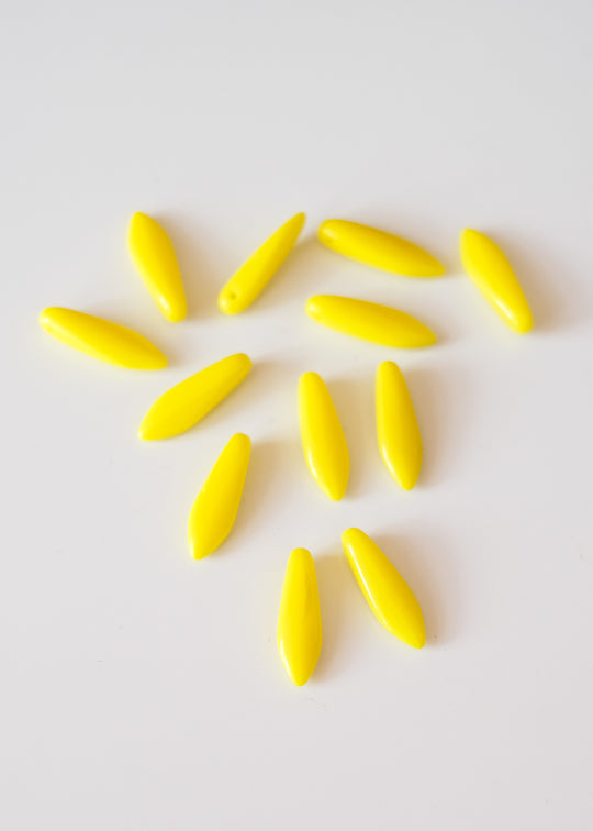 Briolette Tsjechisch glas, geel