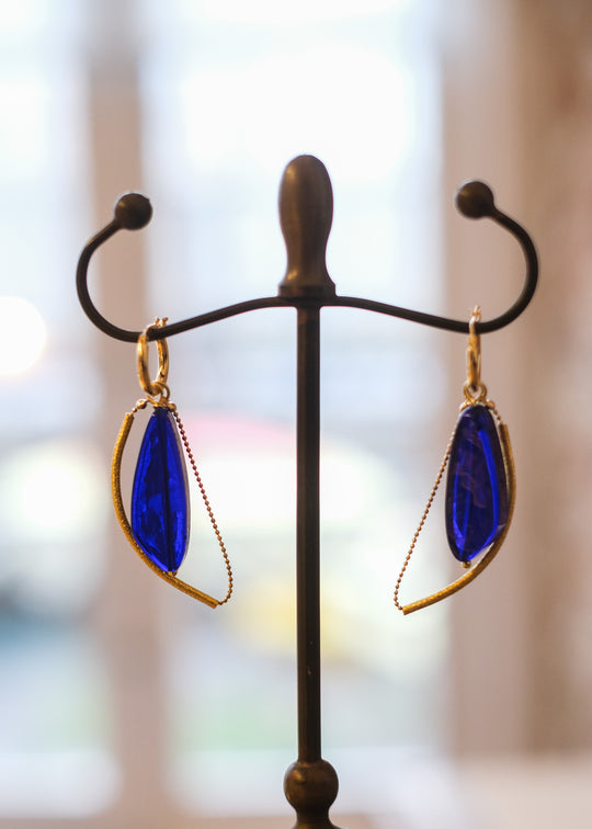 Oorhangers met ultramarijn Muranoglas