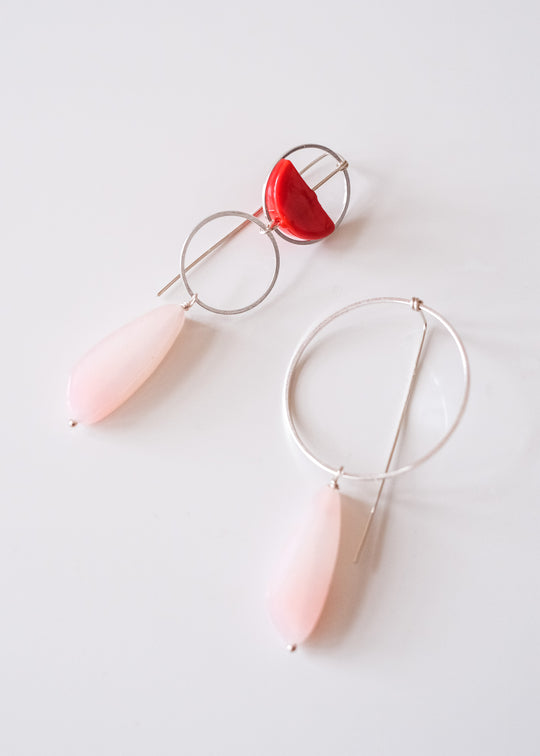 Grafische oorringen met Muranoglas