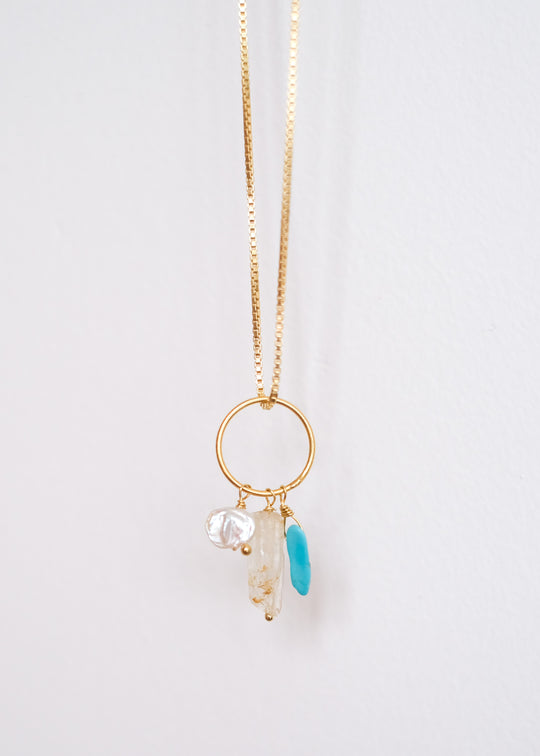 Halsketting met 3 edelstenen