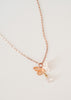 halsketting in rosé met vlinder en rozekwarts