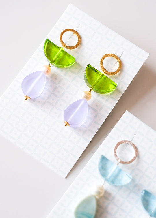 Oorstekers met Murano glaskralen