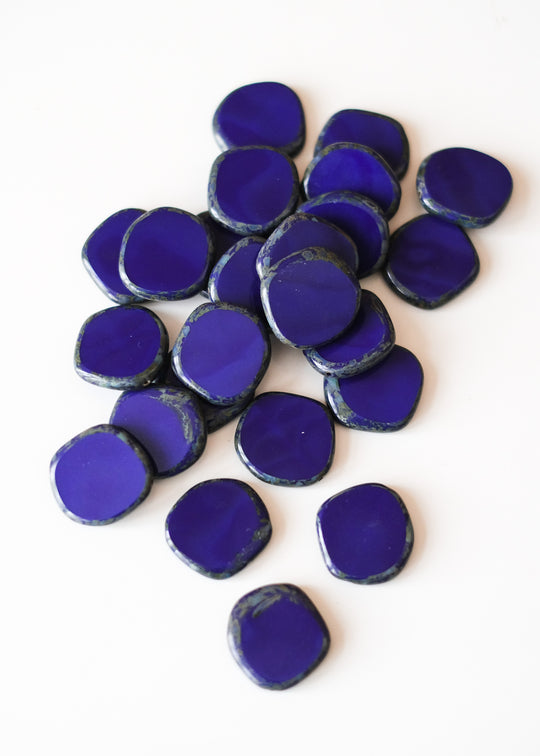 Onregelmatig rond 22 mm, kobaltblauw