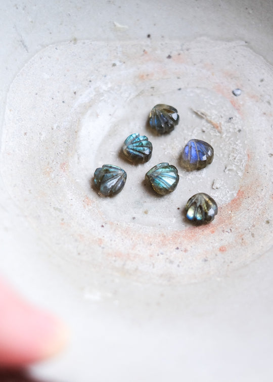 Briolette schelp labradoriet