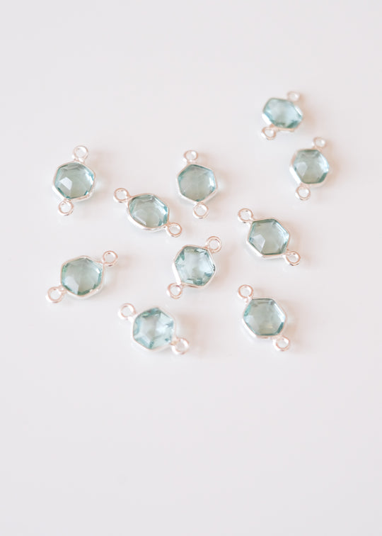 Link hexagon london blue kwarts, zilver