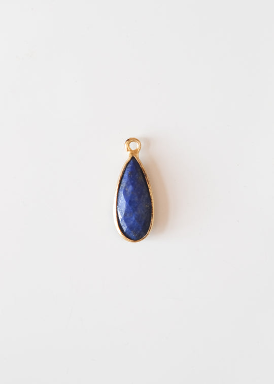 Hanger druppel lapis lazuli, verguld