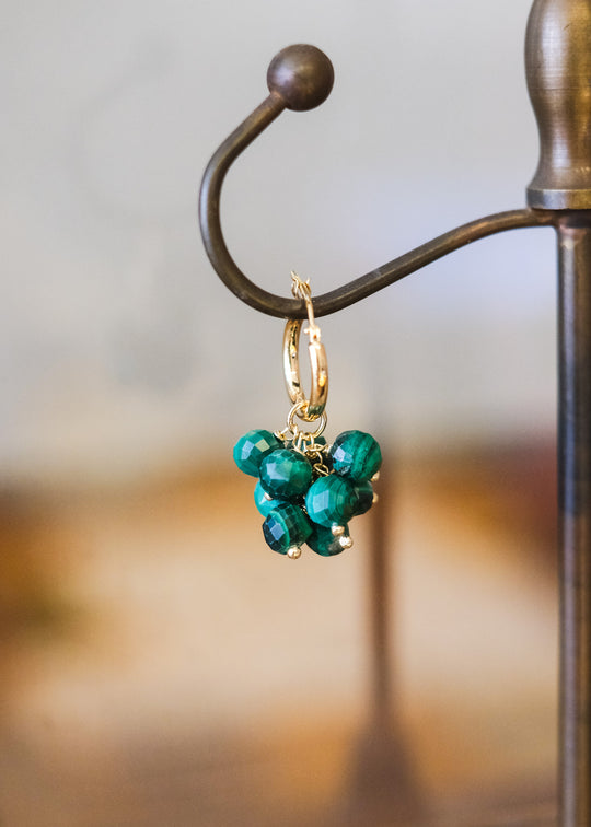 Creolen met malachiet