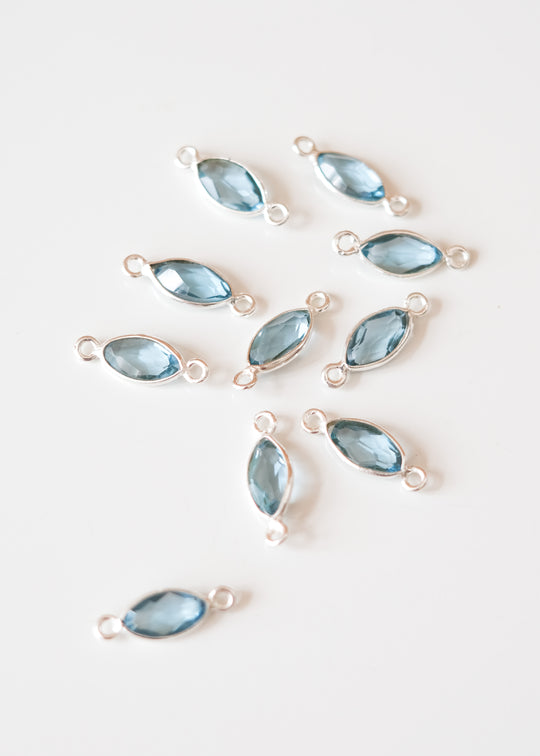 Link navette london blue kwarts, zilver