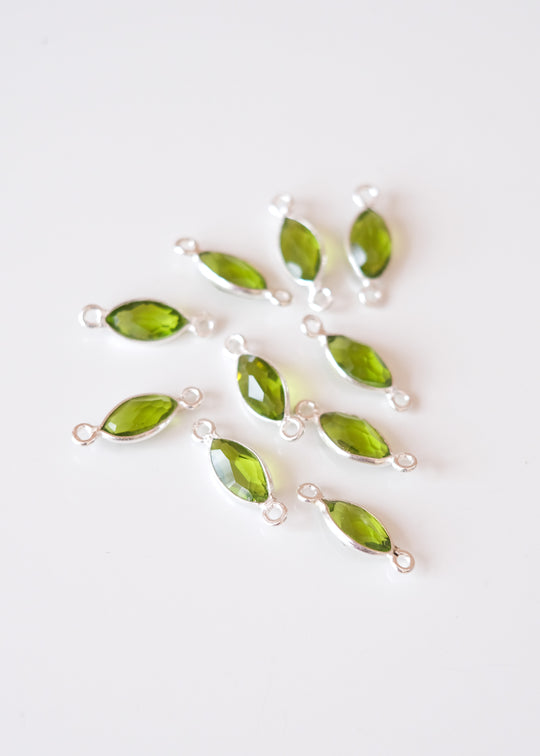 Link navette peridot, zilver