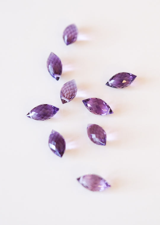 Briolette marquise, amethist