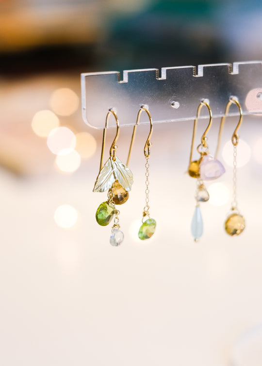 Oorbellen met edelsteentjes groen