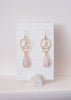 oorbellen met parel en roze chalcedoon
