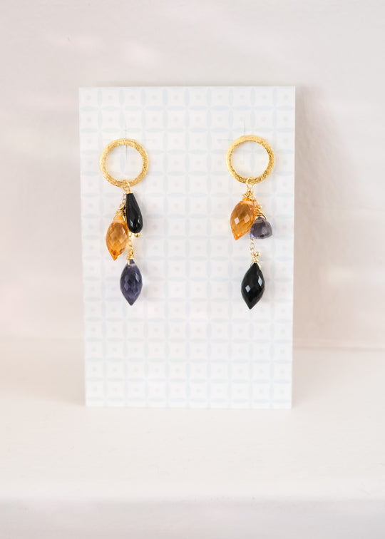 Oorstekers met trosje edelstenen