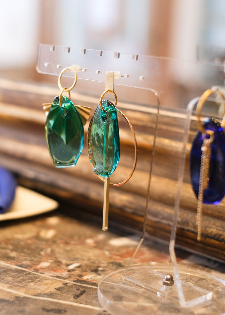 oorbellen met muranoglas groen