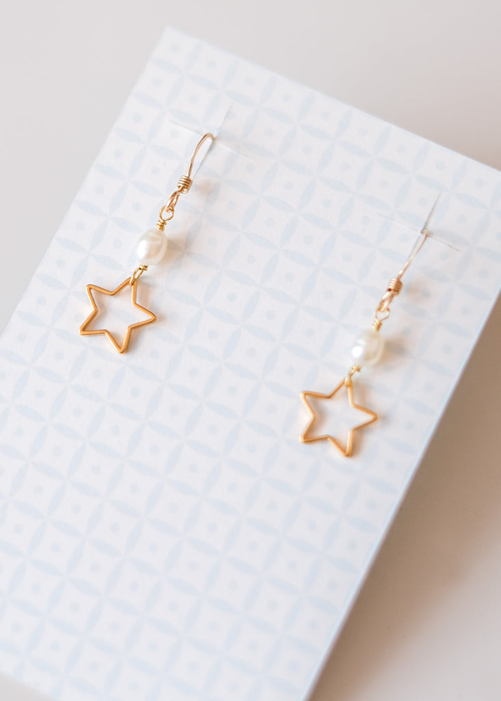 oorbellen met parel en sterretje