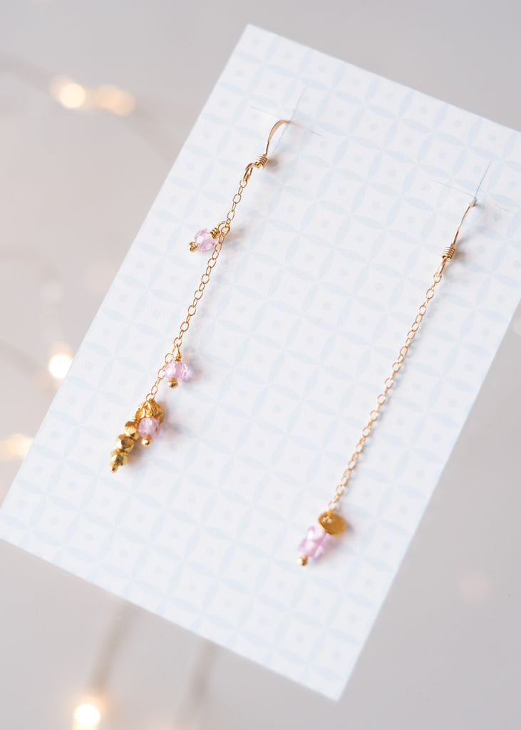 oorbellen met roze zirkoon