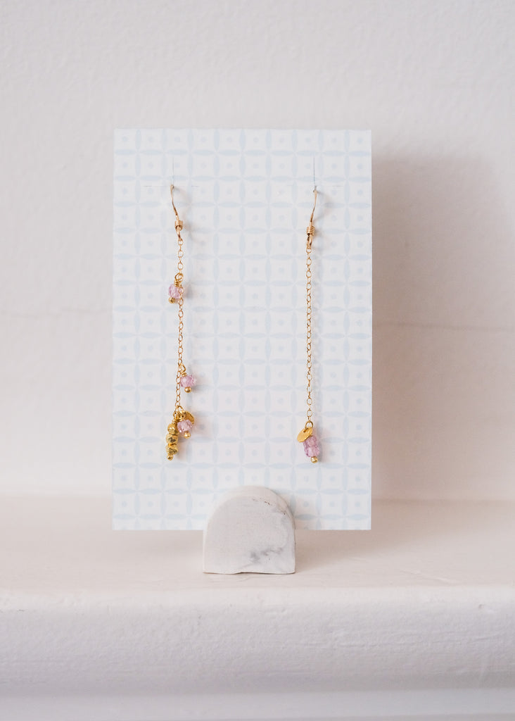 oorbellen met roze zirkoon