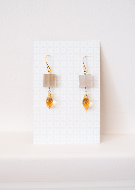 Oorhangers met veldspaat en citrine
