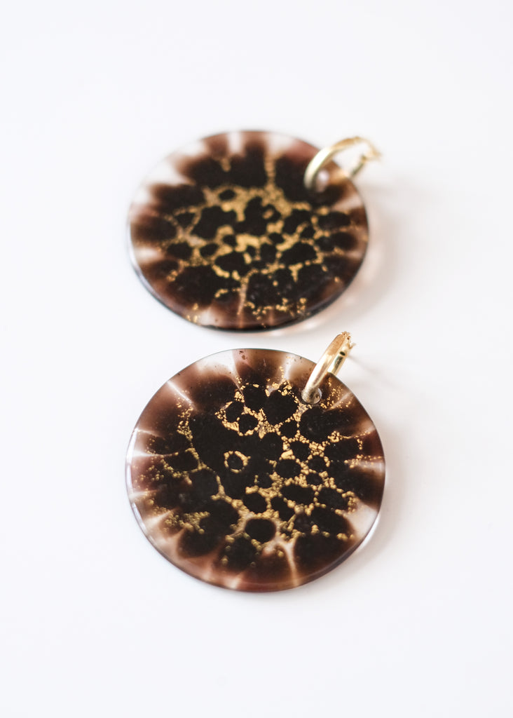 cirkel oorhangers met vintage muranoglas