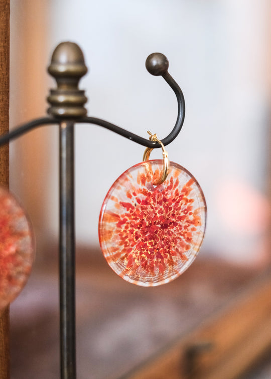 Oorhangers met vintage Muranoglas, rood