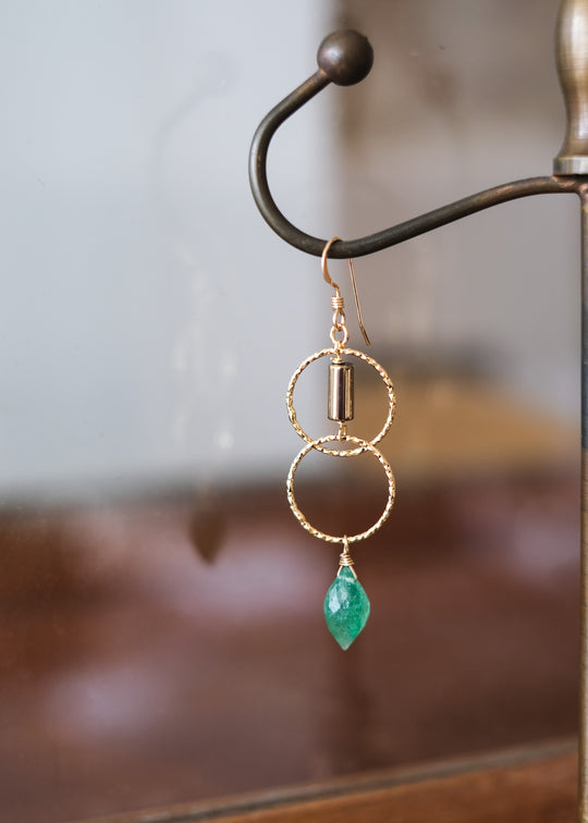 Oorbellen met hematiet en aventurijn