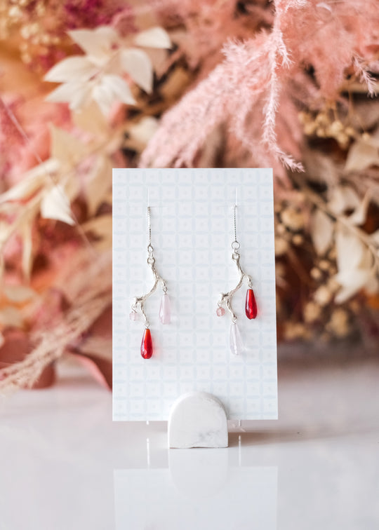 Zilveren oorstekers met takje