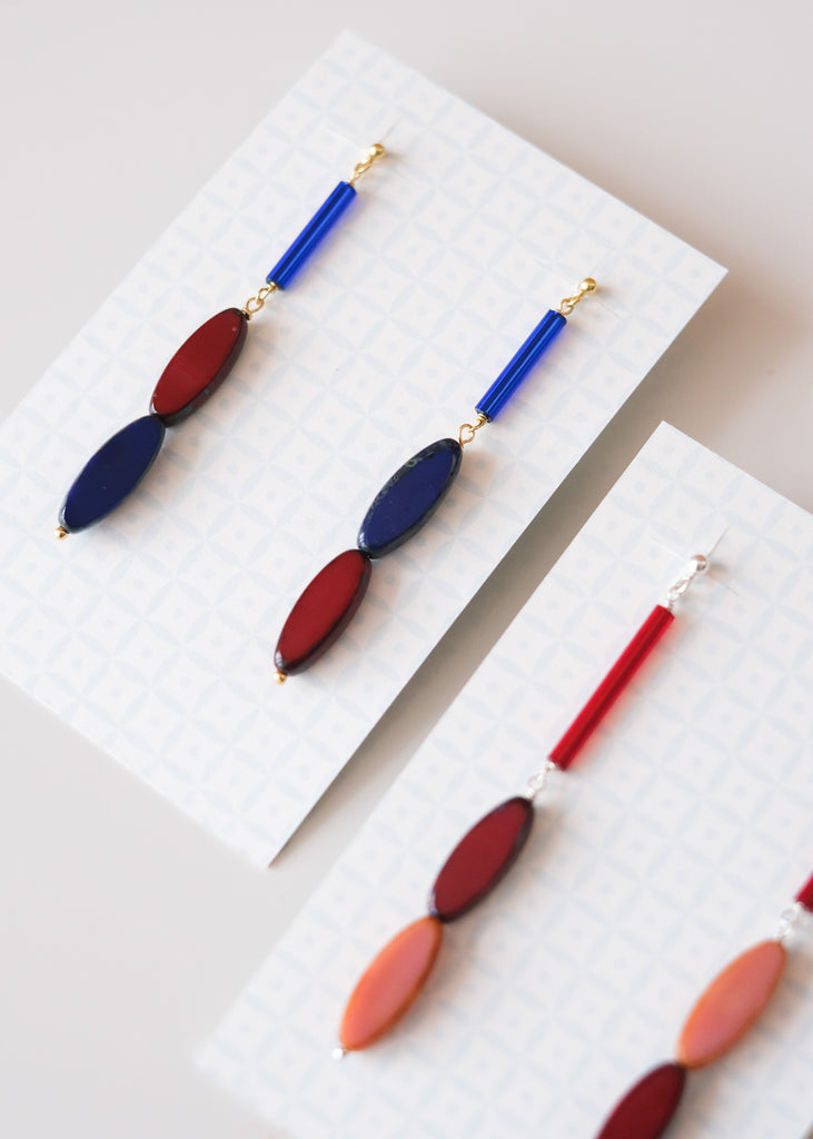 oorsteker met tsjechisch glaskralen