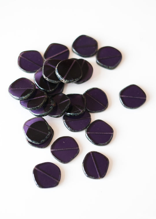 Onregelmatig rond 22 mm, aubergine