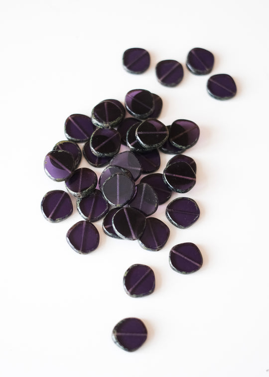 Onregelmatig rond 15 mm, aubergine