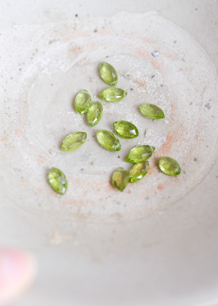 peridot briolette kralen