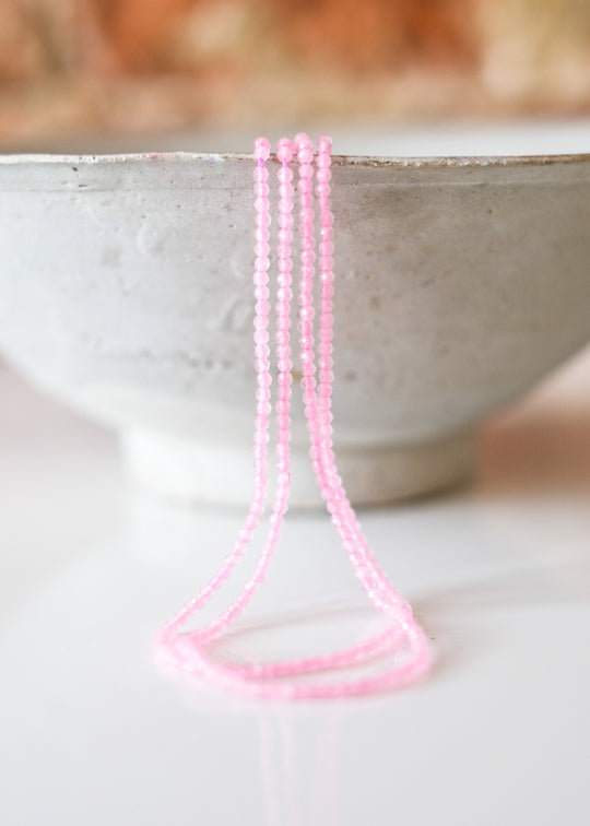 Snoer lichtroze kwarts