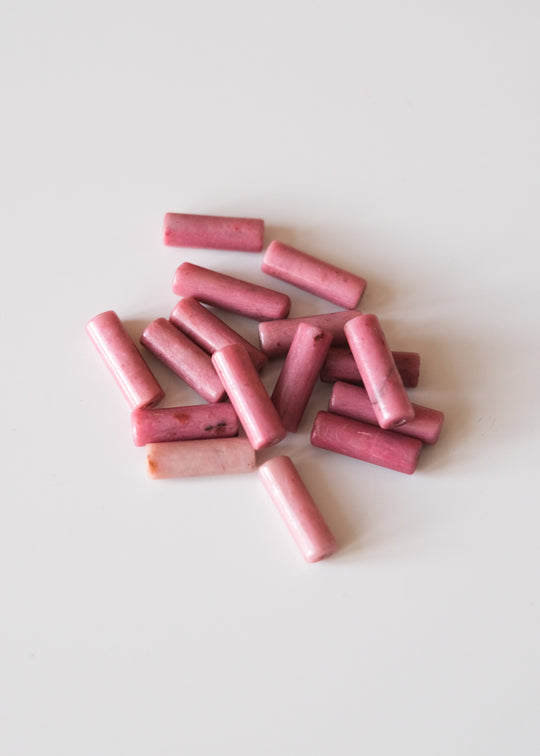 Kralen buisjes roze jaspis