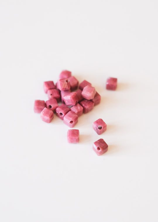 Kralen ruitje roze jasper