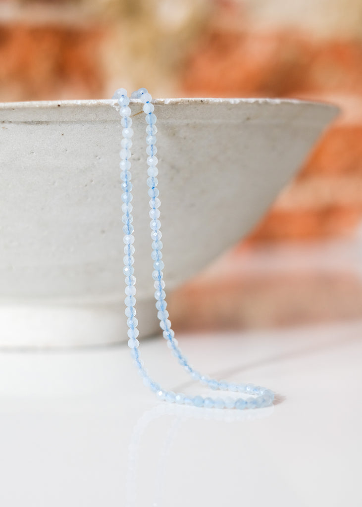 snoer aquamarijn kralen