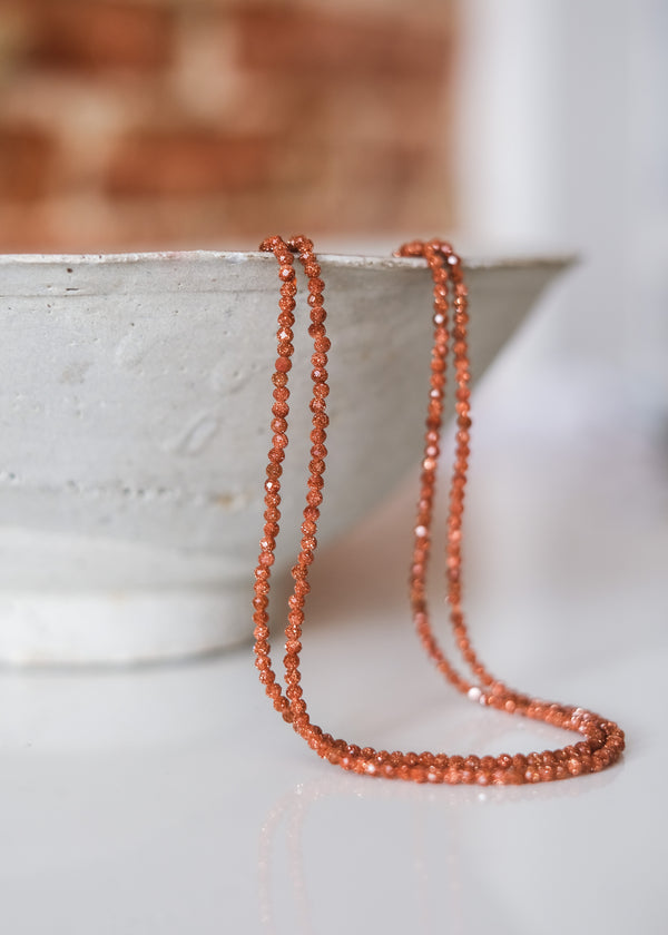 snoer goudsteen kralen